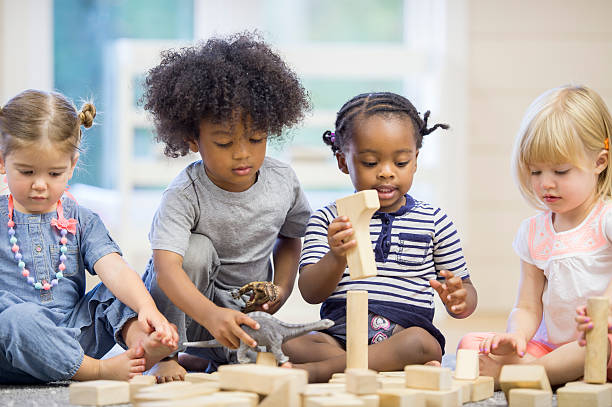 Diverse children playing at daycare