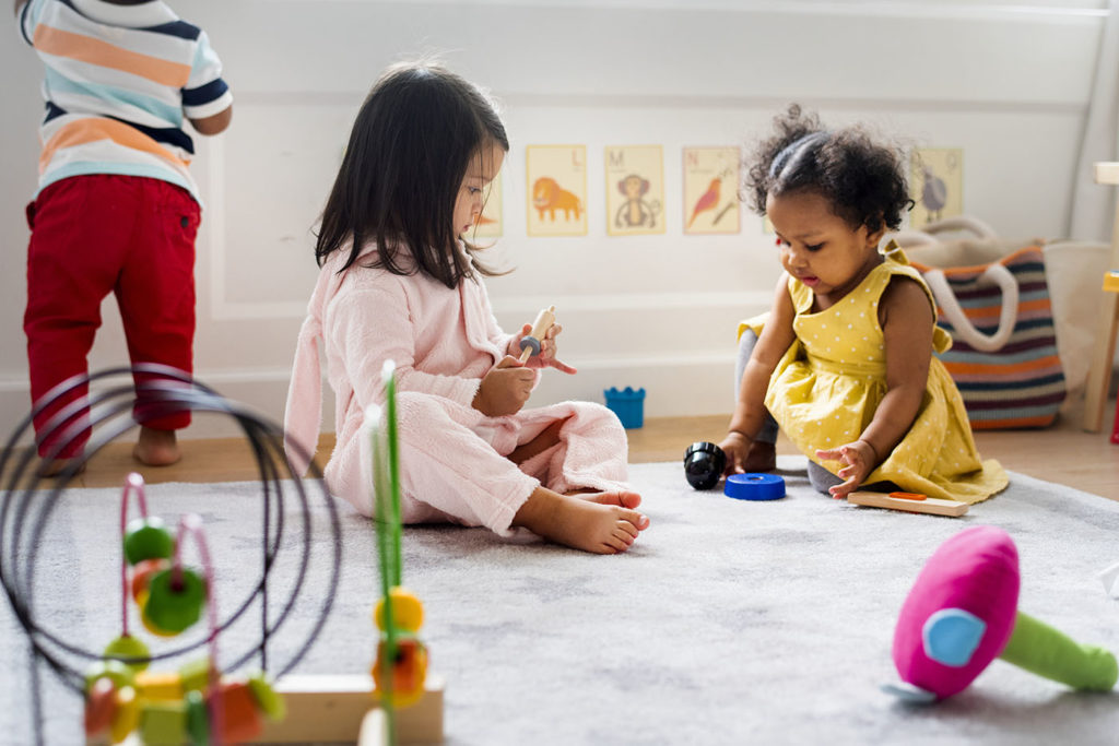 Children playing at home daycare